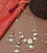 Multicolour Beaded Necklace Set With Long Earrings