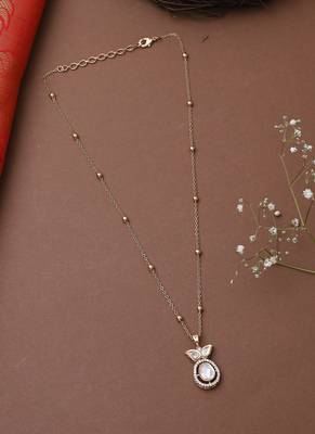 Single Stone Necklace Set With Earrings 3
