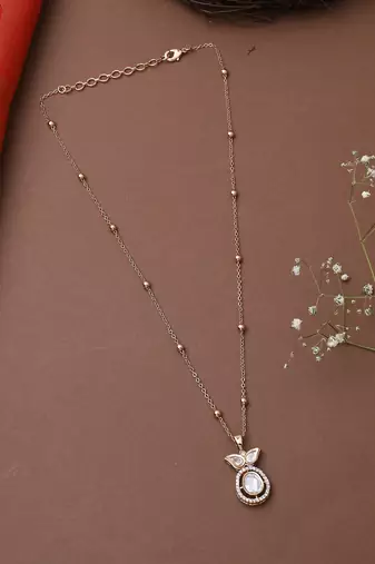 Single Stone Necklace Set With Earrings