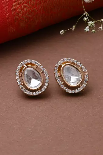Single Stone Necklace Set With Earrings