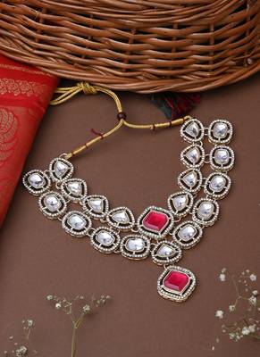 Multicolour 2 Layered Necklace Set With Earring and Maang Tikka 2