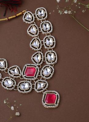 Multicolour 2 Layered Necklace Set With Earring and Maang Tikka 4