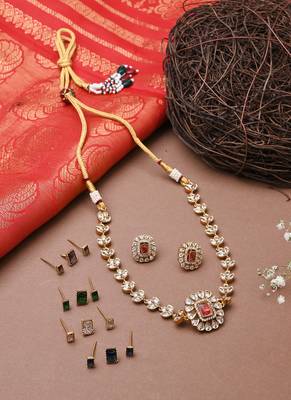 Changeable Necklace With Earrings In Different Colours 1