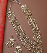 3 Layered Long Necklace Set With Earrings