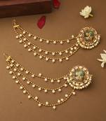 Radha Krishna White Gold Ear Chain