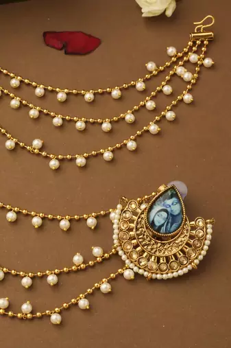 Ram-Sita Motif Ear Chain