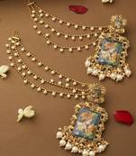 Radha Krishna Motif Long Ear Chain