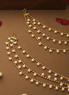 Radha Krishna Motif Long Ear Chain 3