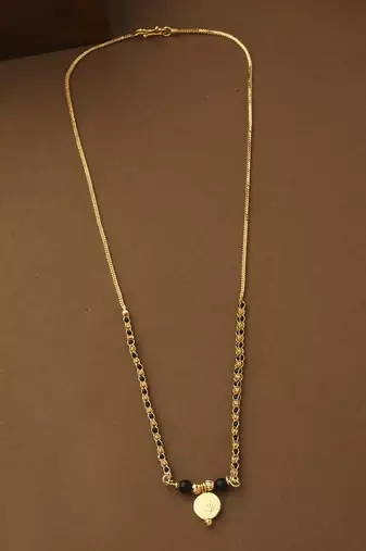Laxmi Motif Black Gold Mangalsutra