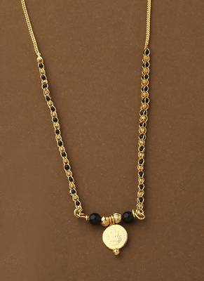 Laxmi Motif Black Gold Mangalsutra 1