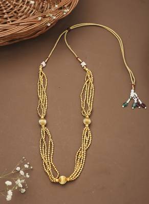 Yellow Gold Ball Chain Necklace 1