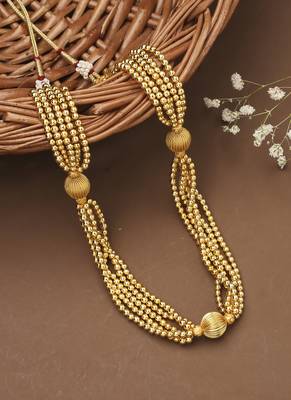 Yellow Gold Ball Chain Necklace 2