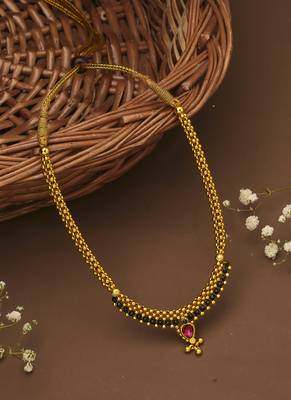 Yellow Gold Plated Necklace With Pink Stones 1