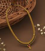Yellow Gold Plated Necklace With Pink Stones