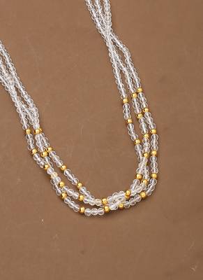 White Gold Beaded Necklace For Women 1