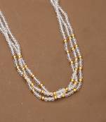 White Gold Beaded Necklace For Women
