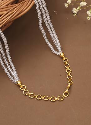 White Gold Beaded Necklace For Women 3