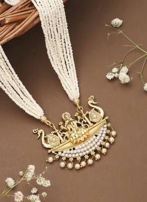White Traditional Laxmi Motif Mala 1