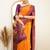 Orange woven banarasi silk saree with blouse