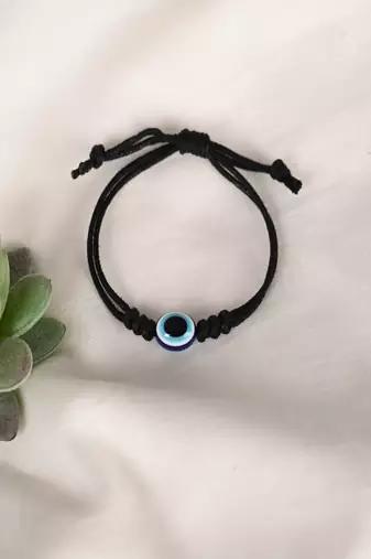 Nvr unisex black evil eye rakhi with roli chawal
