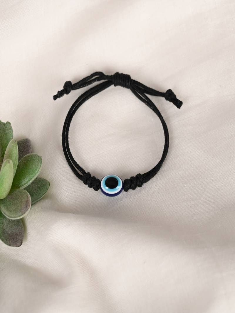Nvr unisex black evil eye rakhi with roli chawal