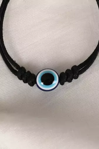 Nvr unisex black evil eye rakhi with roli chawal