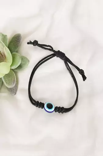 Nvr unisex black evil eye rakhi with roli chawal