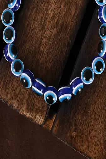 unisex blue evil eye rakhi with roli chawal