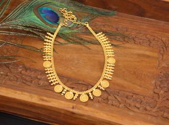 Kerala style gold plated head coin necklace 1