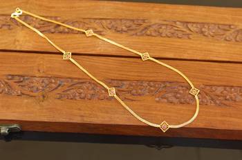 Designer gold plated stone chain 1