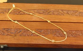 Designer gold plated stone chain 1