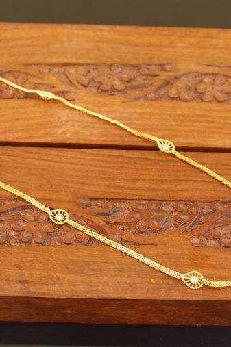 Designer gold plated stone chain