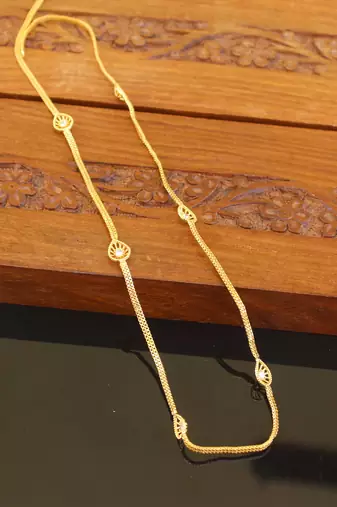 Designer gold plated stone chain