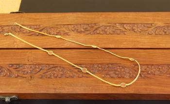 Designer gold plated stone chain 1