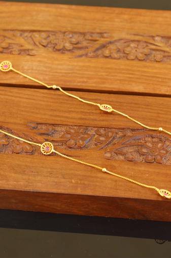 Designer gold plated stone chain