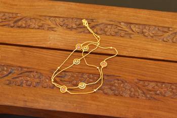 Designer gold plated stone chain 2