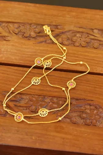 Designer gold plated stone chain