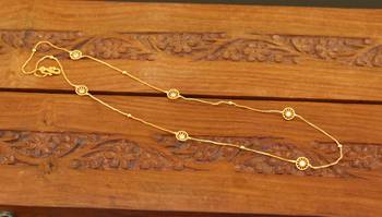 Designer gold plated stone chain 1