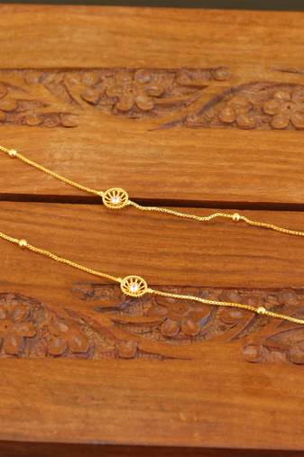 Designer gold plated stone chain