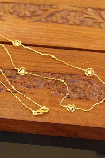 Designer gold plated stone chain