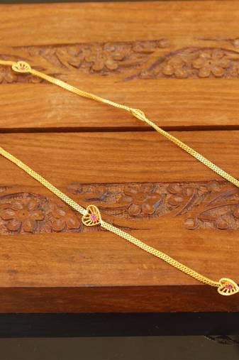 Designer gold plated stone chain