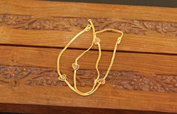 Designer gold plated stone chain 2