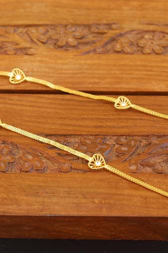 Designer gold plated stone chain