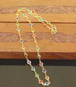 Designer gold plated multicolor stone chain