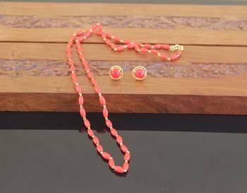 Designer gold plated koral beads necklace 1