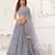 LIGHT GRAY NET FABRIC LEHENGA CHOLI WITH SEQUINS AND THREAD EMBROIDERY WORK