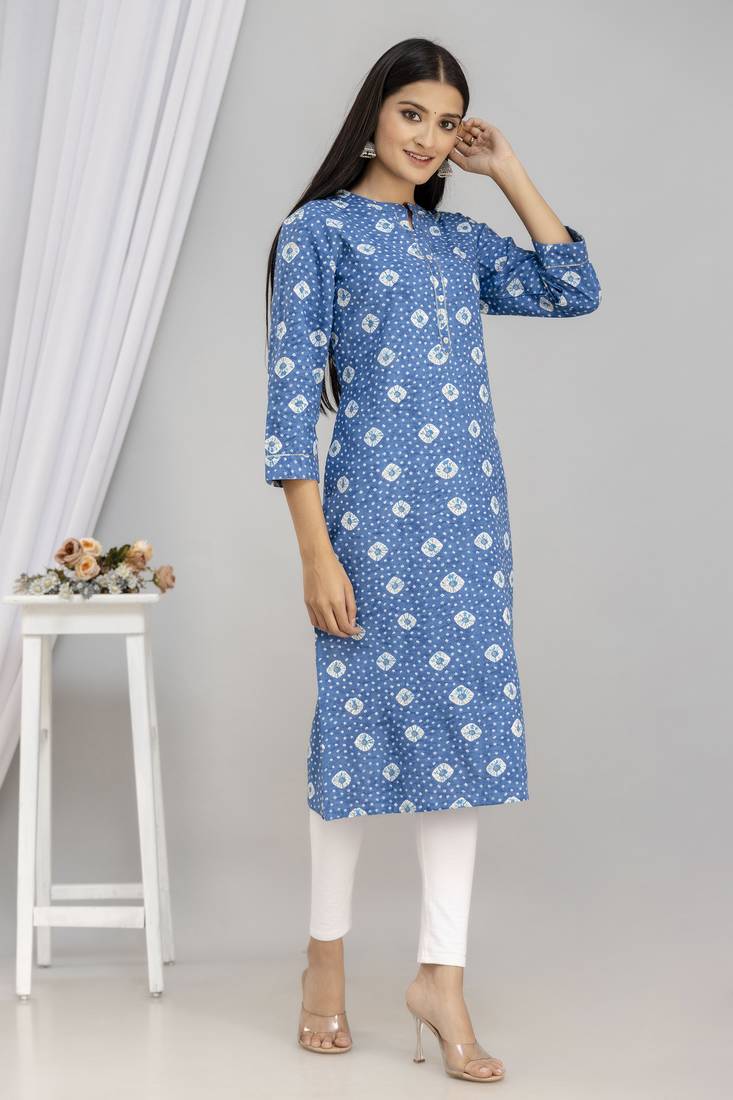 Light blue rayon kurta