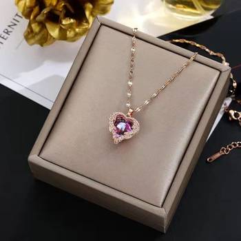 Wynona diamond heart pendant chain necklace 2