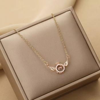 Wynona diamond wings pendant chain necklace 1