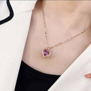 Wynona diamond heart pendant chain necklace 3